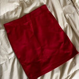 Red mini skirt